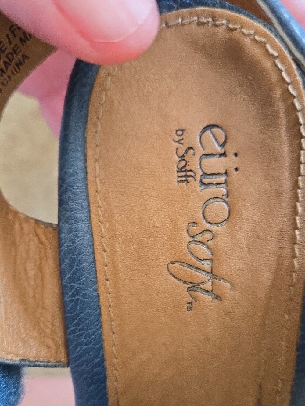 Sofft Blue Triple-Strap Leather Sandals - Picture 8 of 8